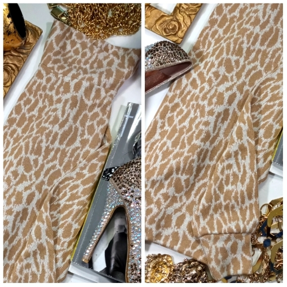 "LOFT" Animal Print XS Earthy Granola Girl Mock Neck Pullover Sweater - Picture 11 of 14